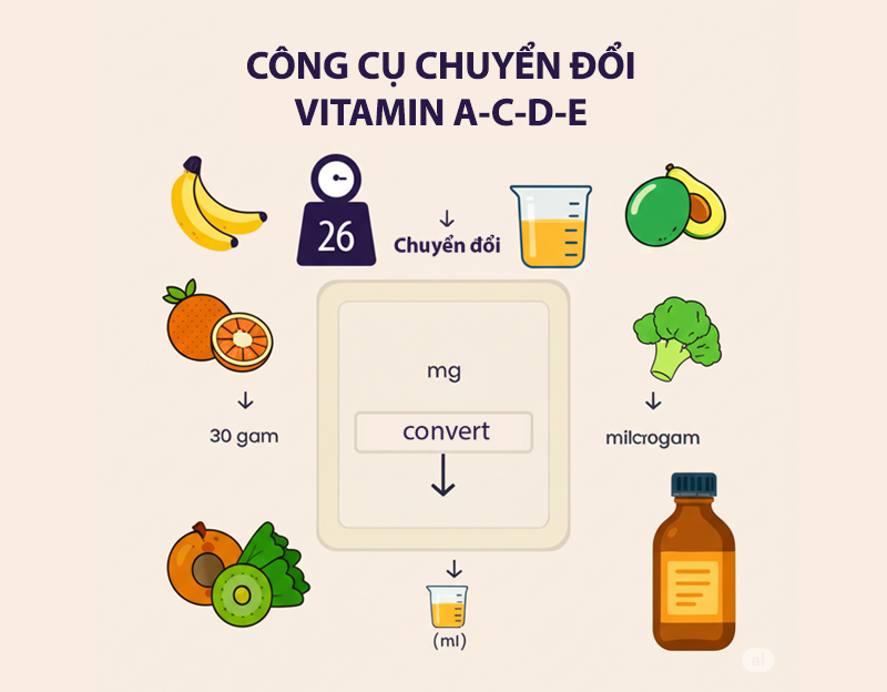 Công cụ Chuyển đổi Vitamin A-D-E-C