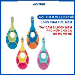 Bàn chải đánh răng cho bé Jordan Step 1 (0-2 tuổi), Lông siêu mềm