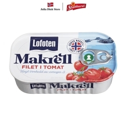 Lofoten Makrell Cá hộp phile sốt cà Omega-3 Na Uy 110gr