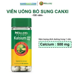 Canxi Mollers Pharma Kalsium 500 mg Viên uống bổ sung  nội địa Na Uy | Hộp 100 viên