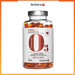 Dầu cá hồi Omega 3 tinh khiết O3 BioSalma - Hộp 180 viên