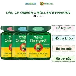 Dầu cá Omega 3 hỗ trợ Tim, Khớp, Não Mollers Pharma nội địa Na Uy - hộp 80 viên