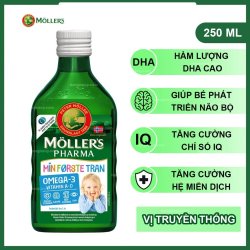 Dầu gan cá tuyết Omega 3 MOLLERS Pharma Min Forste Tran nội địa Na Uy (250ml) - Hương vị truyền thống