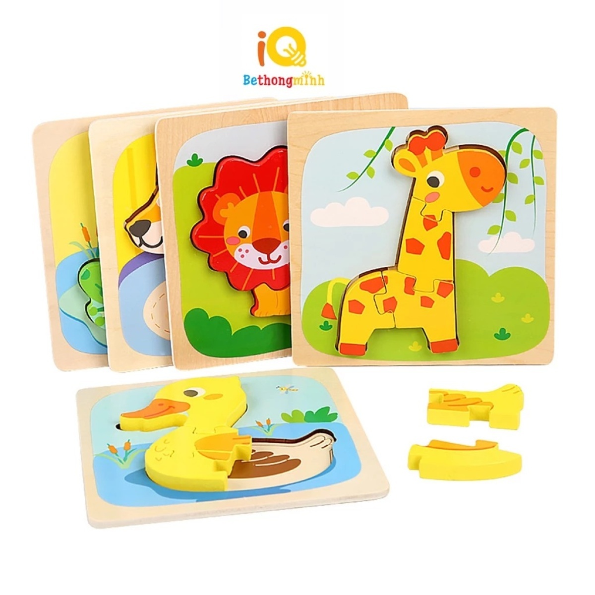 Đồ chơi ghép hình gỗ nổi 3D nhiều chủ đề BeThongMinh Tranh xếp hình gỗ Montessori lắp ghép thông minh và giáo dục