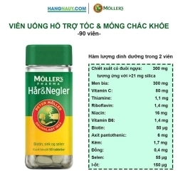 Mollers Pharma Har & Negler Viên uống bổ sung Vitamin ngăn ngừa rụng tóc Nội địa Na Uy | Hộp 90 viên