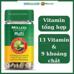 Mollers Pharma Multi  Viên uống bổ sung Vitamin tổng hợp Nội địa Na Uy | Hộp 200 viên