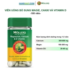 Viên uống bổ sung Vitamin Magie, Canxi và Vitamin D Mollers | Hộp 100 viên