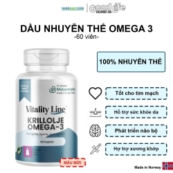 Omega 3 Krill Olje Vitality Line - Dầu nhuyễn thể nội địa Na Uy - Hộp 60 viên