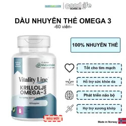 Omega 3 Krill Olje Vitality Line - Dầu nhuyễn thể nội địa Na Uy - Hộp 60 viên