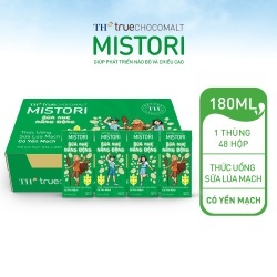 Thùng 48 hộp thức uống Sữa Lúa mạch Có Yến mạch TH true CHOCOMALT MISTORI 180 ml (180 ml x 48)