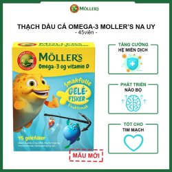 Viên Nhai Bổ Sung Mollers Pharma Omega-3 Gelefisk | Hộp 45 viên